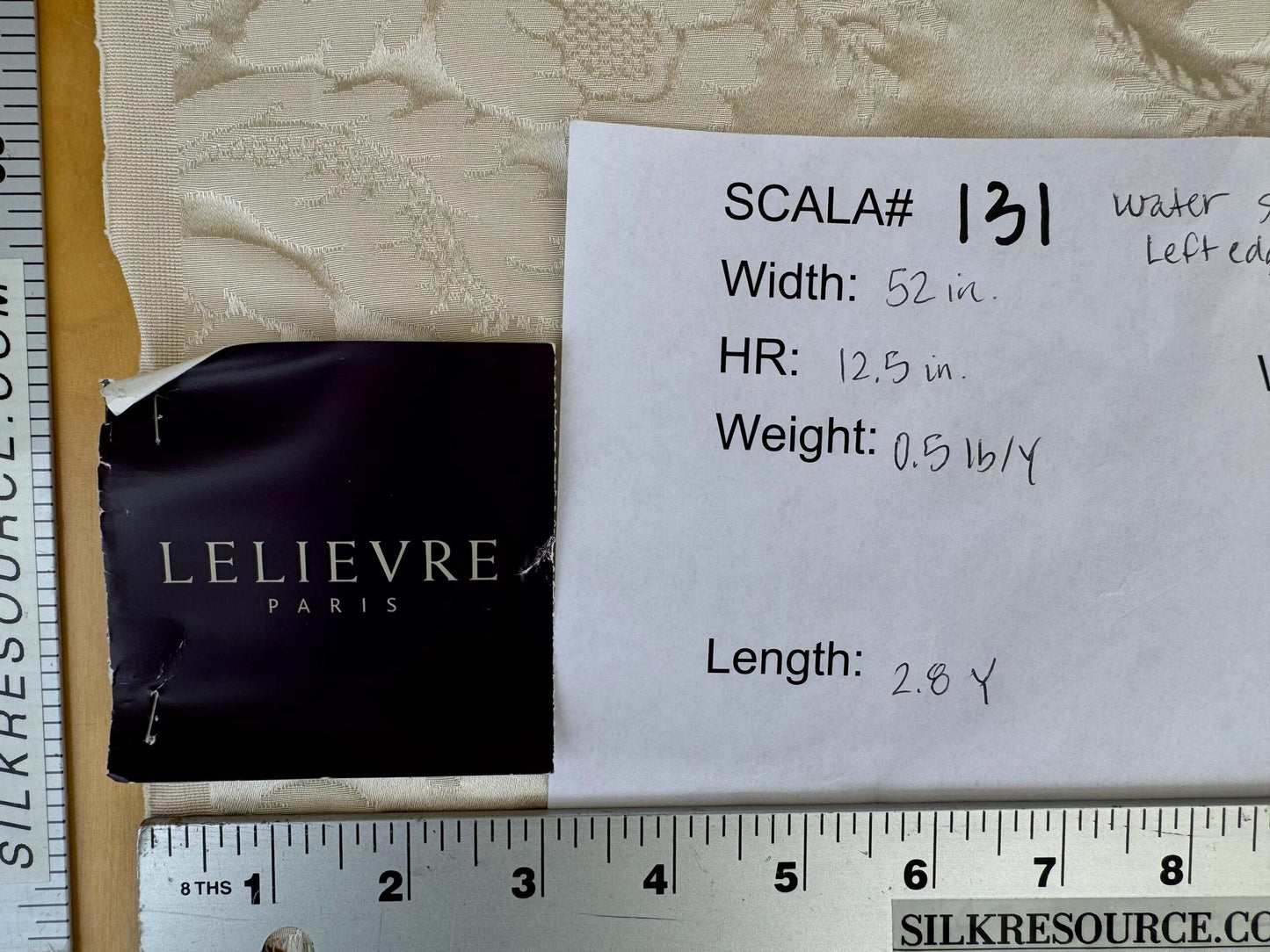 2.8y Scalamandre Leleivre Paris Alicante Damask White Cream Beige Damask Floral Renaissance Historic Viscose MSRP USD604/y