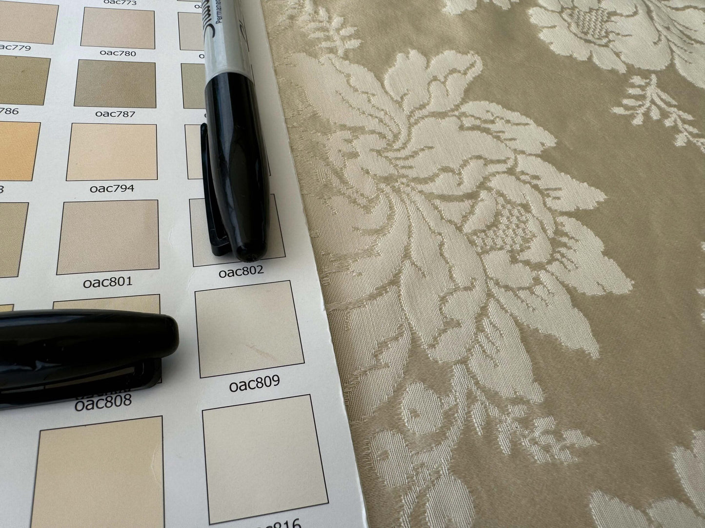 2.8y Scalamandre Leleivre Paris Alicante Damask White Cream Beige Damask Floral Renaissance Historic Viscose MSRP USD604/y