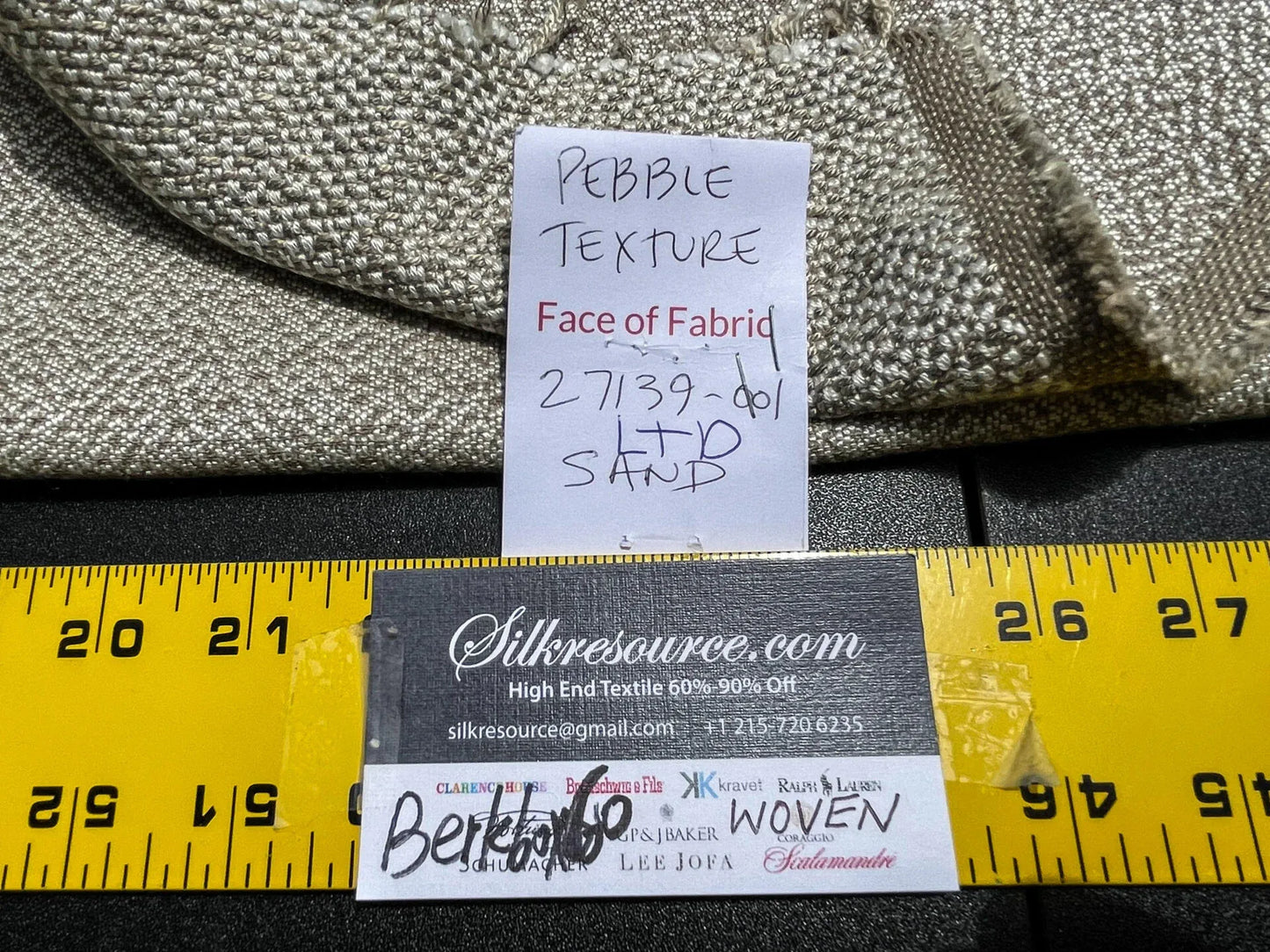 19 Berkbox60 1.6yard Scalamandre PEBBLE TEXTURE SAND Beige MSRP USD270