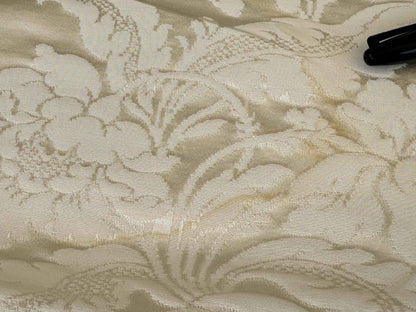 2.8y Scalamandre Leleivre Paris Alicante Damask White Cream Beige Damask Floral Renaissance Historic Viscose MSRP USD604/y