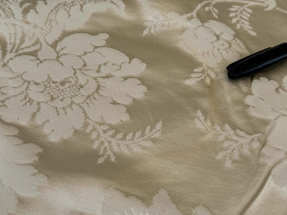 2.8y Scalamandre Leleivre Paris Alicante Damask White Cream Beige Damask Floral Renaissance Historic Viscose MSRP USD604/y