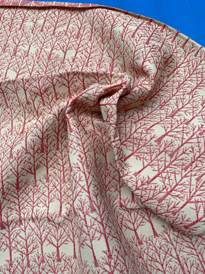 26 Berkbox90 Square Jacquard by Grey Watkins On a Limb Fucshia Pink Beige Botanical Foliage MSRP USD158/y