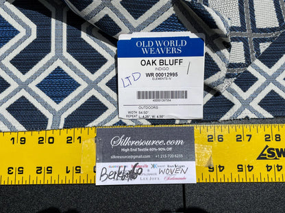 20 Berkbox60 1.5 yard Scalamandre OAK BLUFF INDIGO Blue Geometric Diamond MSRP USD208