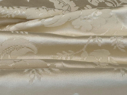 2.8y Scalamandre Leleivre Paris Alicante Damask White Cream Beige Damask Floral Renaissance Historic Viscose MSRP USD604/y