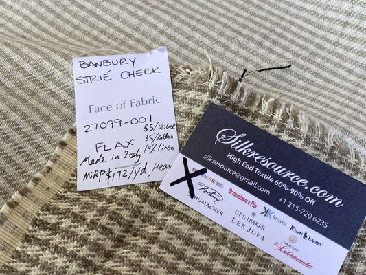 14 Boxx Scalamandre 1.2 Yard Banbury Strie Check Flax
