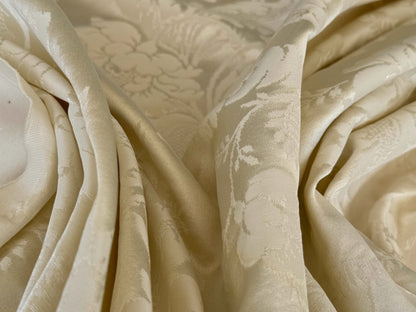 2.8y Scalamandre Leleivre Paris Alicante Damask White Cream Beige Damask Floral Renaissance Historic Viscose MSRP USD604/y