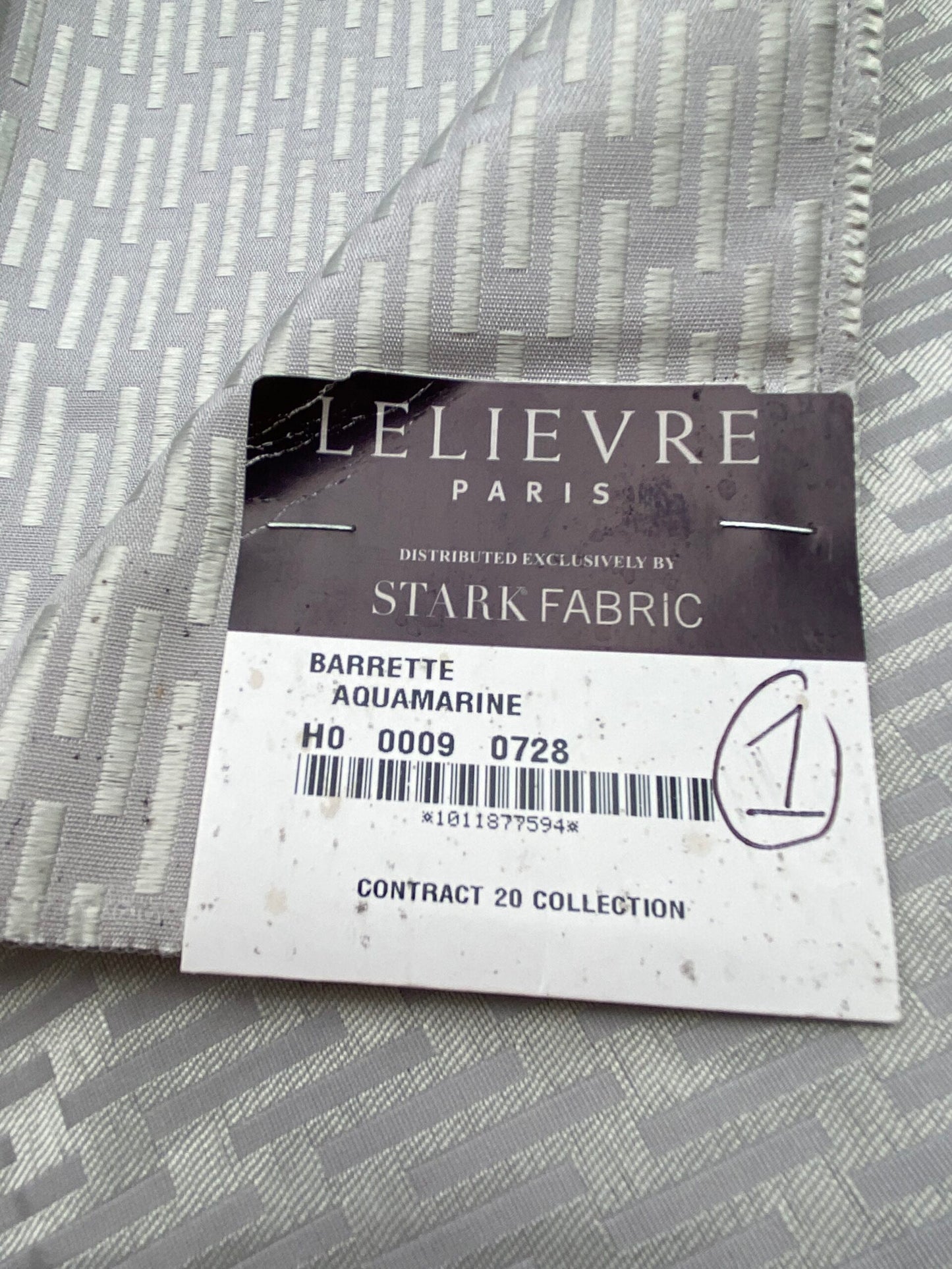 27 Berkbox90 Square Jacquard by Lelievre Paris Barette Aquamarine Blue Gray Chevron MSRP 516/y