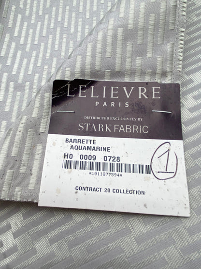 27 Berkbox90 Square Jacquard by Lelievre Paris Barette Aquamarine Blue Gray Chevron MSRP 516/y