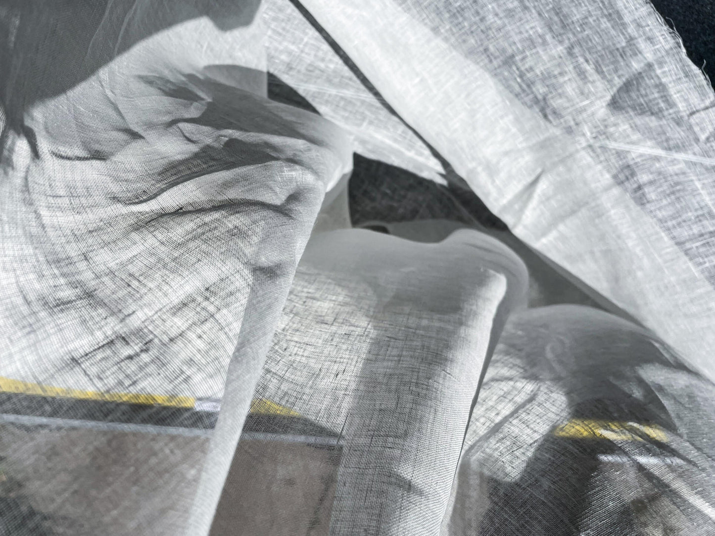 22 Berkbox60 5.2 yards Scalamandre EMELIE LINEN SHEER White Plain