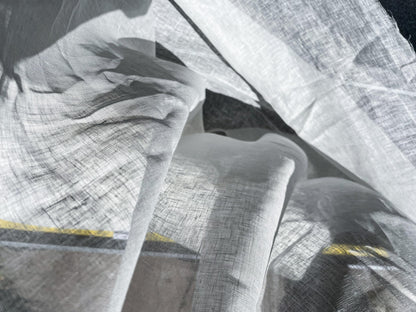 22 Berkbox60 5.2 yards Scalamandre EMELIE LINEN SHEER White Plain