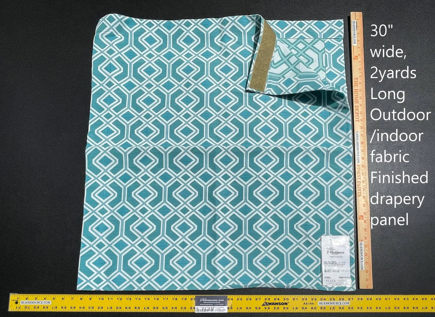 1 Berkbox61 27"x2 yard Scalamandre OAK BLUFF TURQUOISE Light Blue Geometric MSRP USD208/y