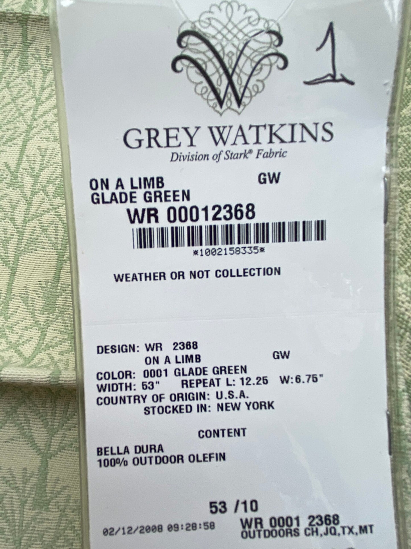 28 Berkbox90 Square Jacquard by Grey Watkins On a Limb Green Botanical Foliage MSRP USD158/y
