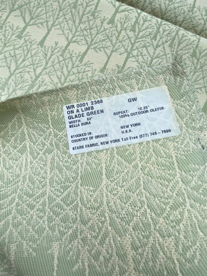 28 Berkbox90 Square Jacquard by Grey Watkins On a Limb Green Botanical Foliage MSRP USD158/y