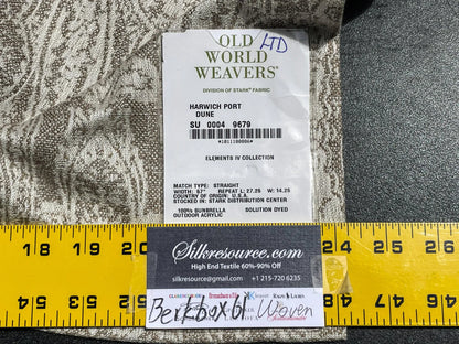 2 Berkbox61 27"x2 yard Scalamandre HARWICH PORT Dune Jacquard/Woven Paisley MSRP USD194/y