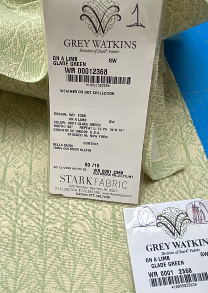28 Berkbox90 Square Jacquard by Grey Watkins On a Limb Green Botanical Foliage MSRP USD158/y