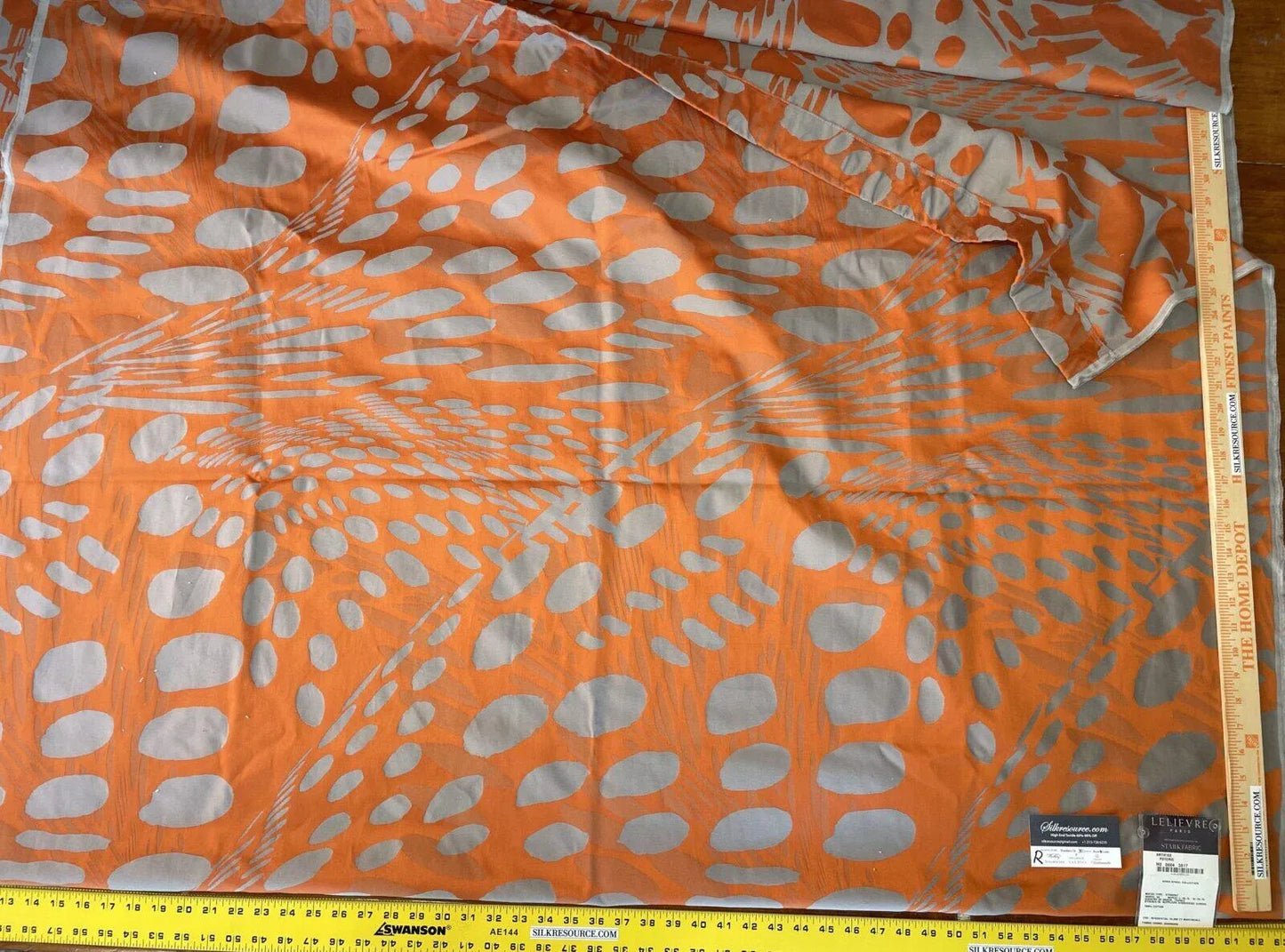 9 Boxs Scalamandre Artifice Poterie Spotted Gray And Orange Large Jacquard 2.4 Yds MSRP USD 300/yd