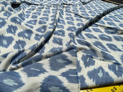 5 Berkbox61 1.4 yard Scalamandre AMARA IKAT WEAVE Blue White MSRP USD 150/y