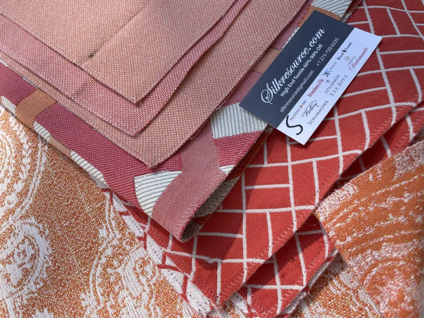 2 Boxs Scalamandre Square Coordinating Outdoors Groups Orange