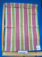 2 Berkbox91 Square Jacquard by Old World Weavers Three Rivers Watermelon Stripe Green Pink Cotton 39"L x 27"W  MSRP USD 300+/y