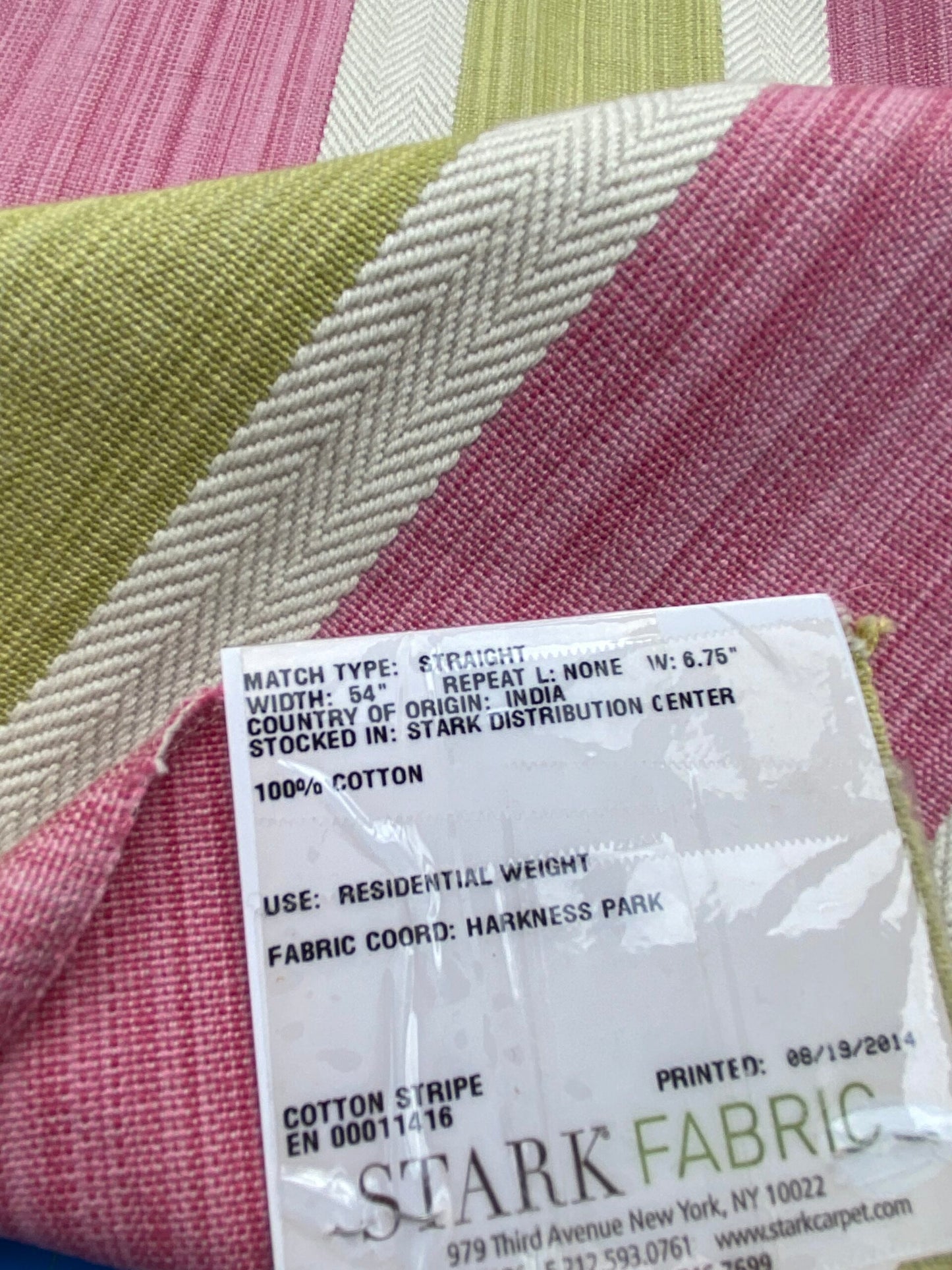 4 Berkbox91 Square Jacquard by Old World Weavers Three Rivers Watermelon Stripe Green Pink Cotton MSRP USD 300+/y