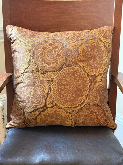 100%silk Lampas Rich "java"brown Gold Kaleidoscope MSRP USD 300/y
