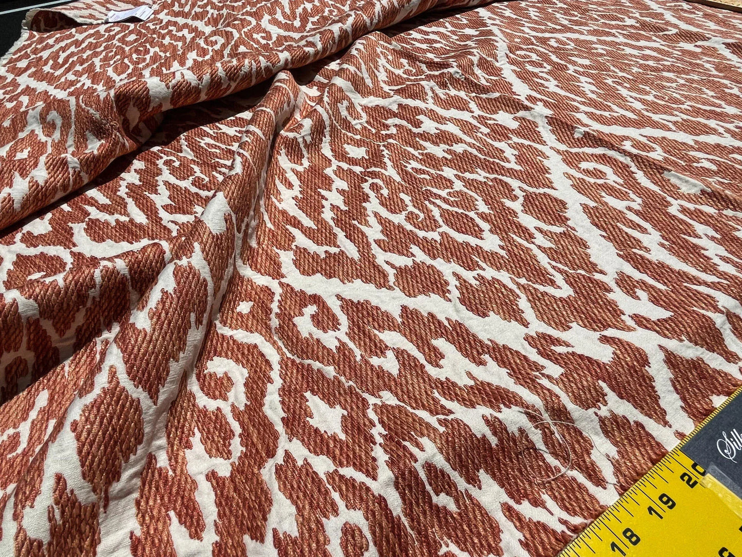 12 Berkbox61 1.5 yard Scalamandre LHASA IKAT WEAVE Coral Orange  MSRP USD362/y