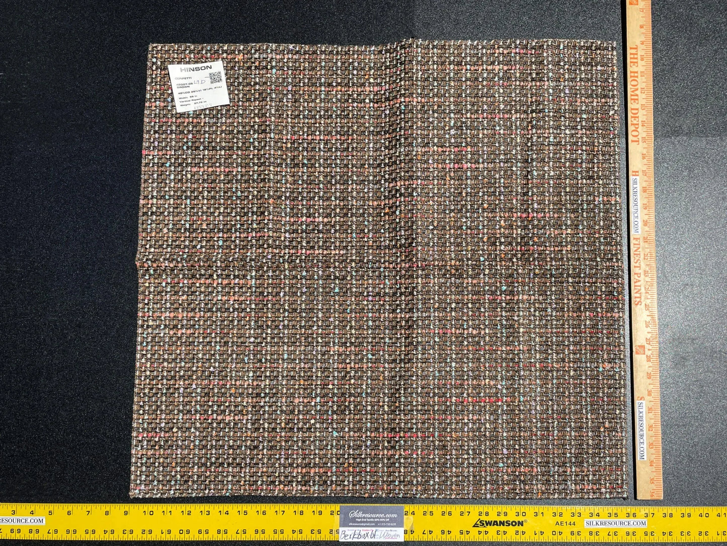 13 Berkbox61 27"x27" yard Scalamandre Square CONFETTI BROWN Woven MSRP USD340/y