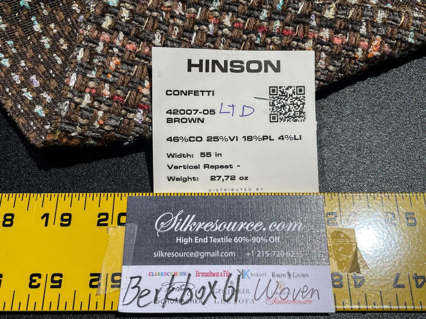 13 Berkbox61 27"x27" yard Scalamandre Square CONFETTI BROWN Woven MSRP USD340/y