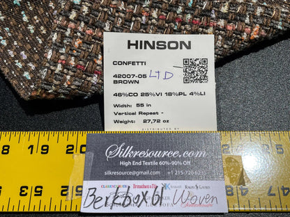 13 Berkbox61 27"x27" yard Scalamandre Square CONFETTI BROWN Woven MSRP USD340/y