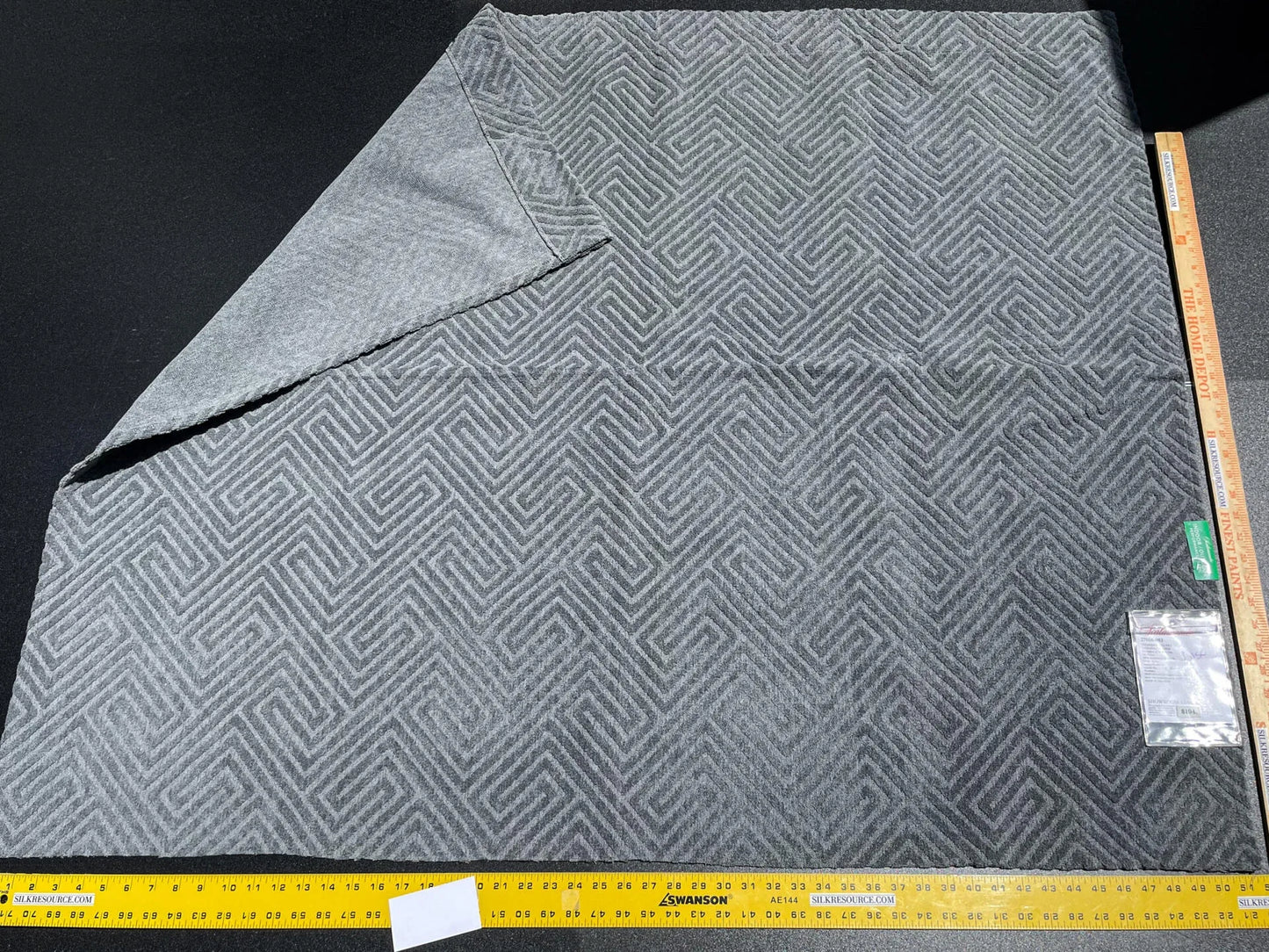 15 Berkbox61 1.2 yard Scalamandre MEANDER VELVET Smoke Cut Velvet Outdoor Dark Gray MSRP USD350/y