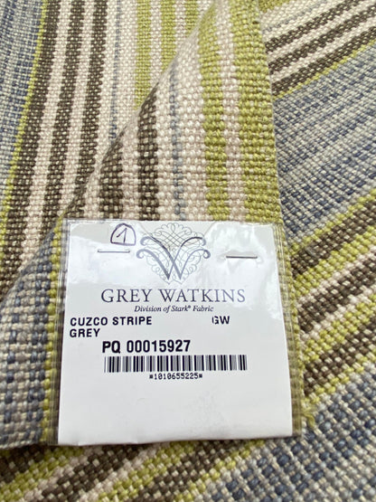 9 Berkbox91 Square Jacquard by Grey Watkins Cuzco Stripe Grey Brown Green Beige MSRP USD262/y