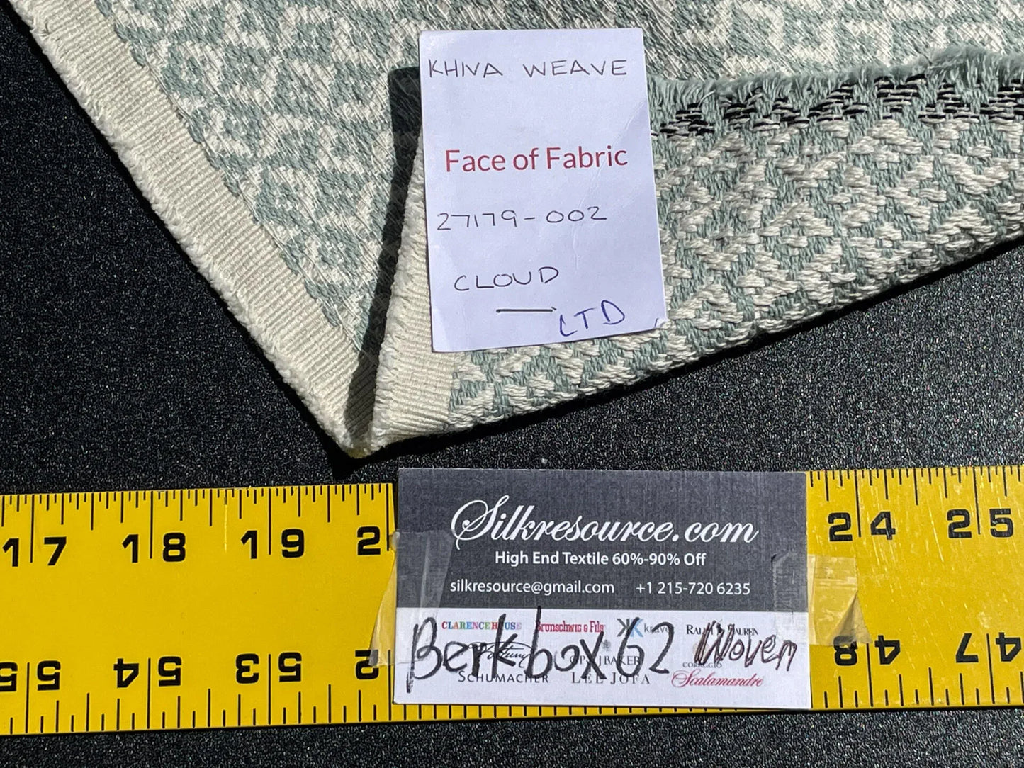 6 Berkbox62 1.9 yard Scalamandre KHIVA WEAVE Cloud Light Blue MSRP USD180/y