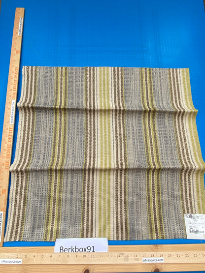 11 Berkbox91 Square Jacquard by Grey Watkins Cuzco Stripe Grey Brown Green Beige MSRP USD262/y