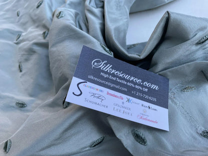 10 Boxs Scalamandre Blue Bean Silk With Chenille Embroidery 1yard+