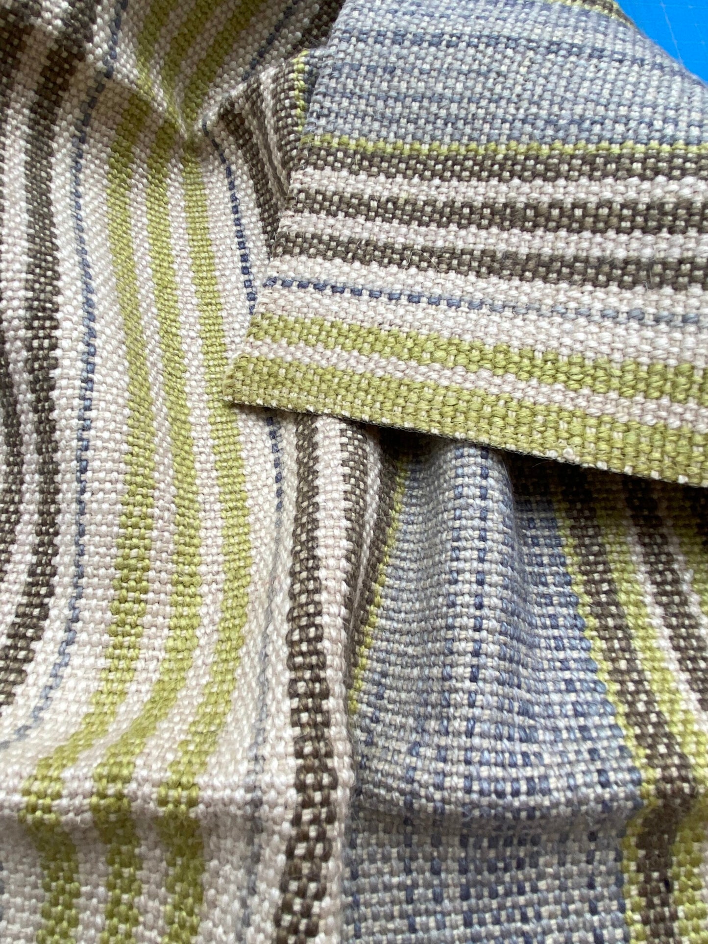 11 Berkbox91 Square Jacquard by Grey Watkins Cuzco Stripe Grey Brown Green Beige MSRP USD262/y