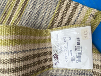 11 Berkbox91 Square Jacquard by Grey Watkins Cuzco Stripe Grey Brown Green Beige MSRP USD262/y