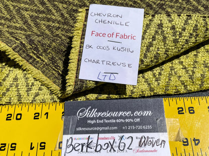 10 Berkbox62 1.2 yard Scalamandre CHEVRON CHINELLE CHARTREUS  Green MSRP USD246/y