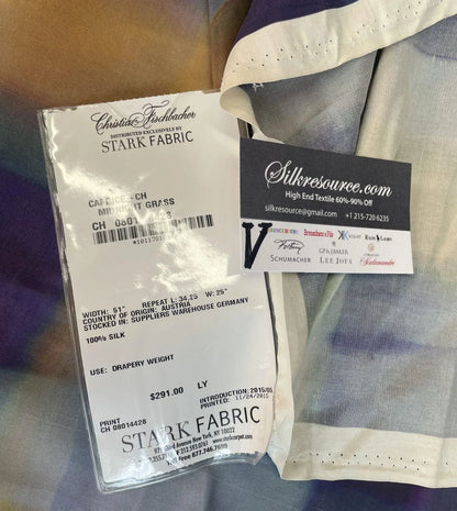 3 Boxv Scalamandre Square Showroom Sample 1.4 Yard Caprice Ch Midnight Grass