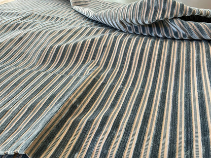 3 Berkbox63 2.4 yard Scalamandre LAHIRE  OPALE Stripe Blue Viscose Cotton