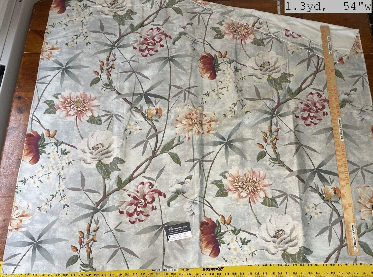 8 Boxv Scalamandre Square Showroom Sample 1.3 Yard Printemps De Chine Aqua MSRP USD 674/yard