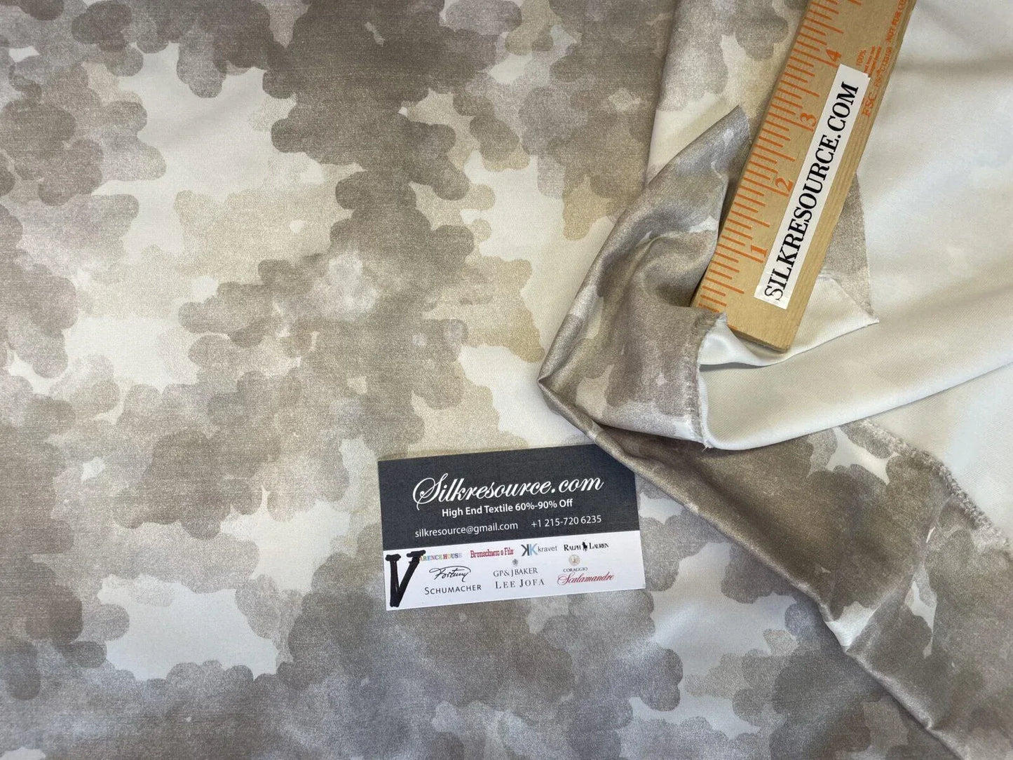 9 Boxv Scalamandre Square Showroom Sample 1.2 Yard Gray Clouds