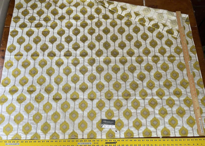 10 Boxv Scalamandre Square Showroom Sample 1.1 Yard Yellow Peacock Embroidery