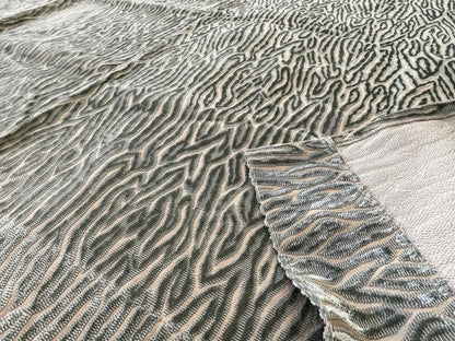 6 Berkbox63 1.2 yard Scalamandre Velvet Coral patterns Green &amp; Beige Faux Bois Velvet MSRP480/Y