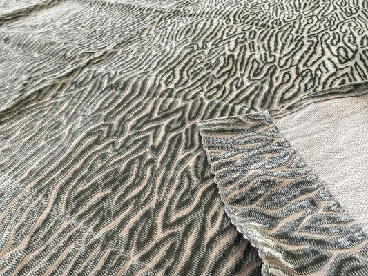 6 Berkbox63 1.2 yard Scalamandre Velvet Coral patterns Green &amp; Beige Faux Bois Velvet MSRP480/Y