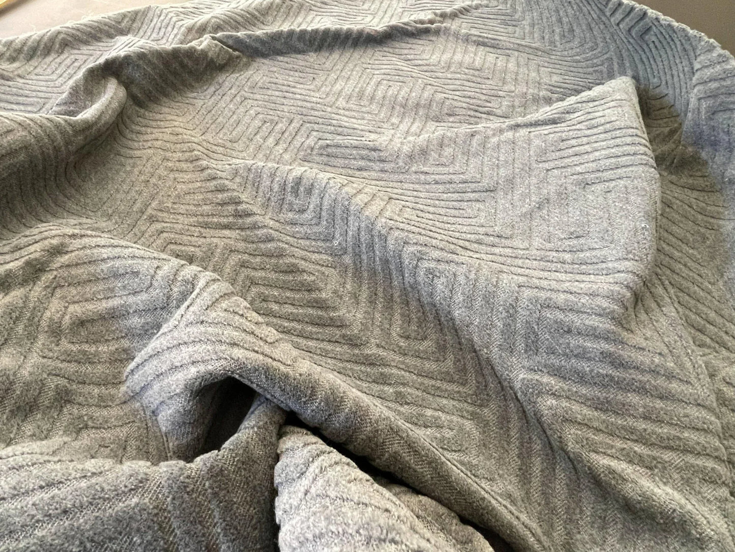 7 Berkbox63 1.2 yard Scalamandre MEANDER VELVET Smoke Cut Velvet Outdoor Dark Gray MSRP USD350/y