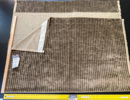8 Berkbox63 2.4 yard Scalamandre VELVET MOGADOR TAUPE Strie Texture Brown MSRP USD208