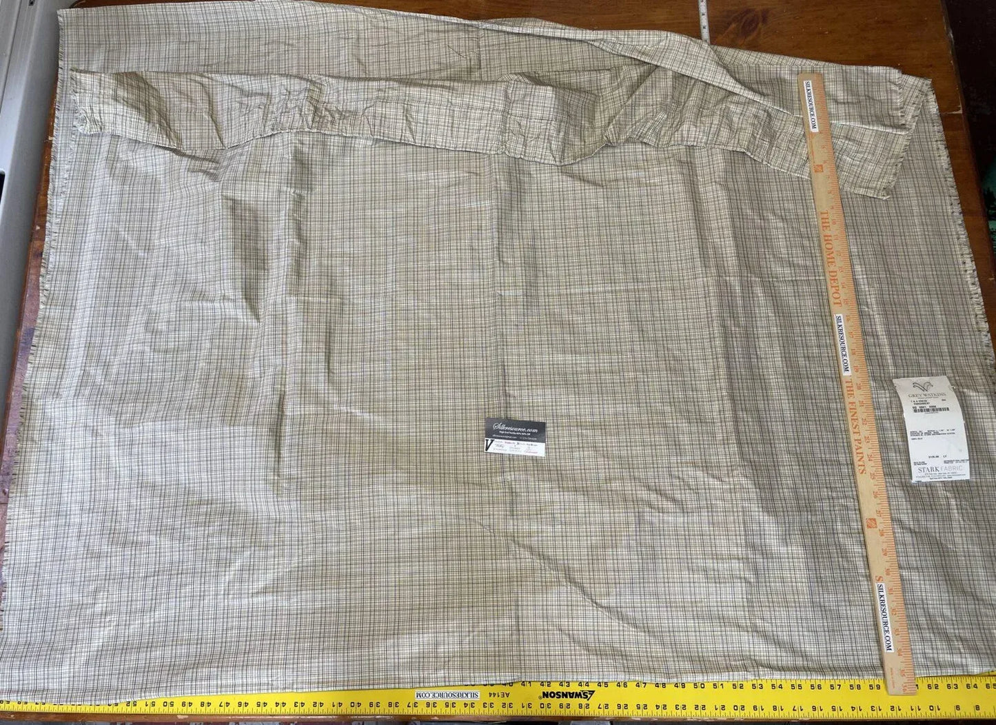 15 Boxv Scalamandre Square Showroom Sample 2.2 Yard  Checkered Print