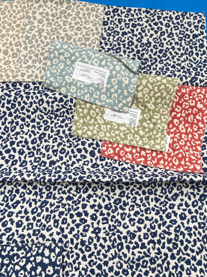 1 Berkbox92 Square Jacquard by Old World Weavers Kitten Navy Blue White Abstract Small Scale MSRP USD300+/y