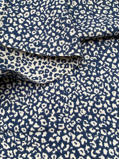 1 Berkbox92 Square Jacquard by Old World Weavers Kitten Navy Blue White Abstract Small Scale MSRP USD300+/y