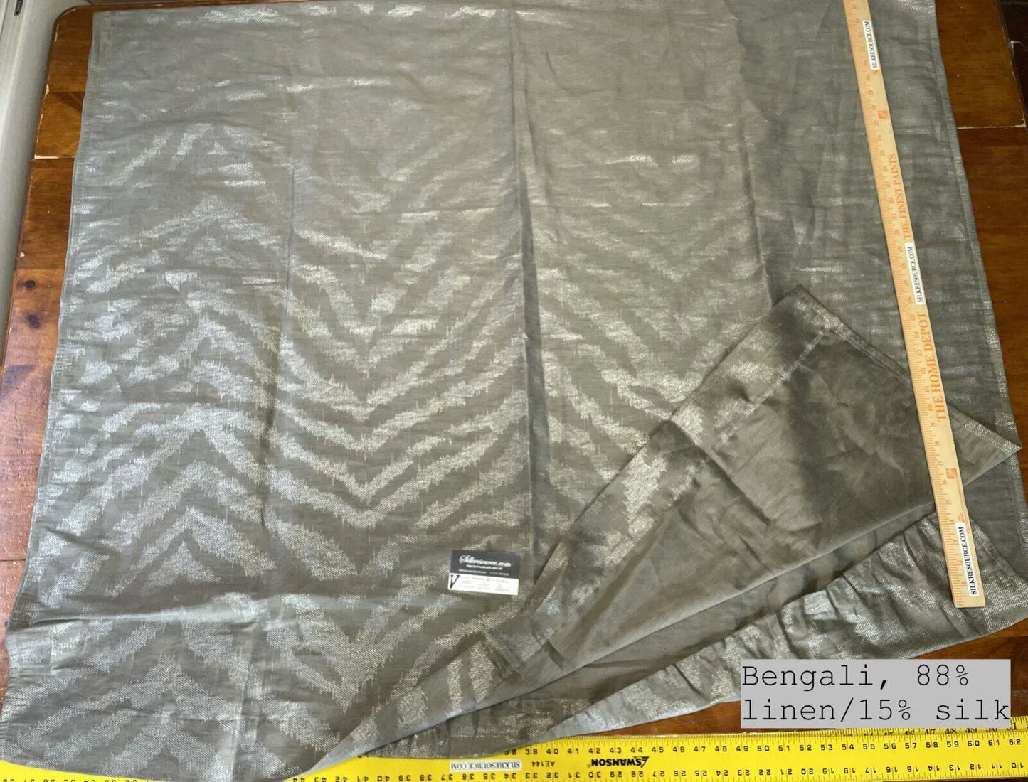 16 Boxv Scalamandre Square Showroom Sample 2.2 Yard Gray Zebra Print